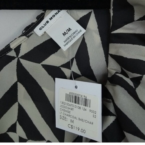 Club Monaco Jodie silk ruffled shirt size M NWT - Picture 2 of 6